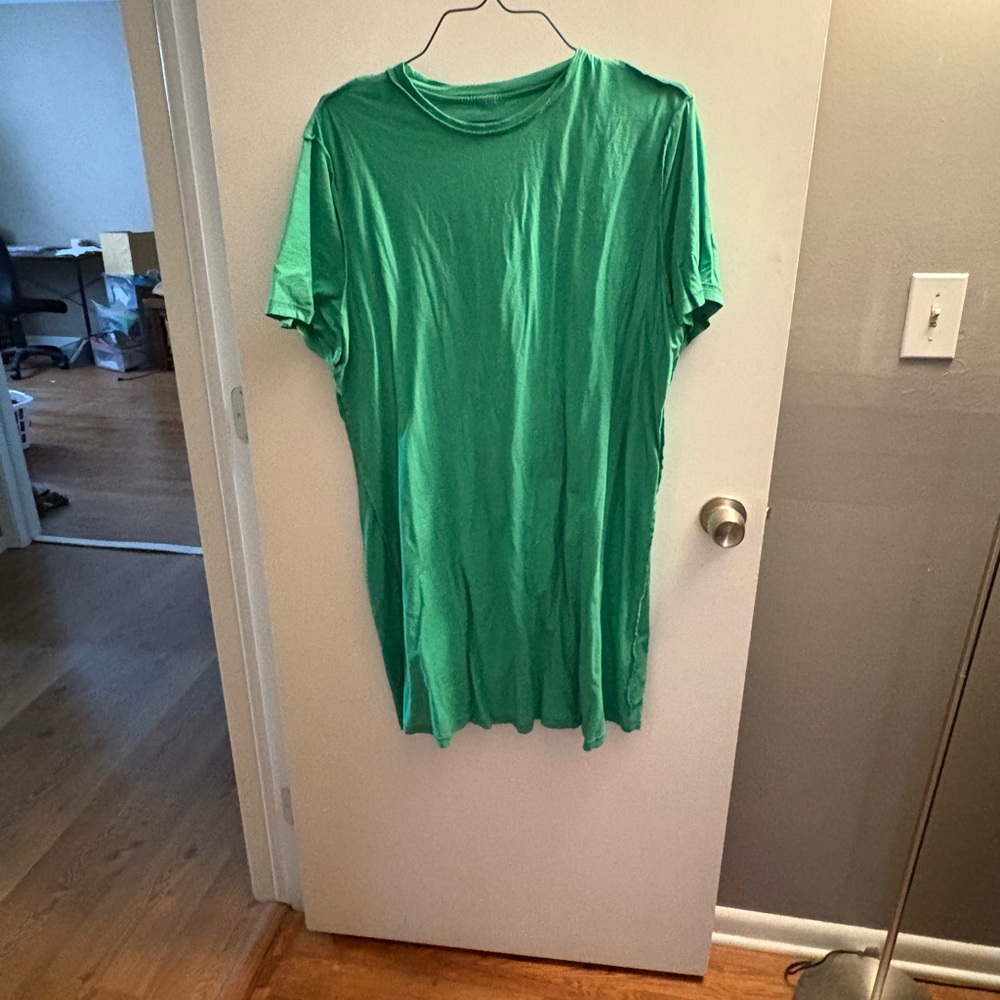 Vibrant Green Short Sleeve Tee dress size 4x from SHEIN